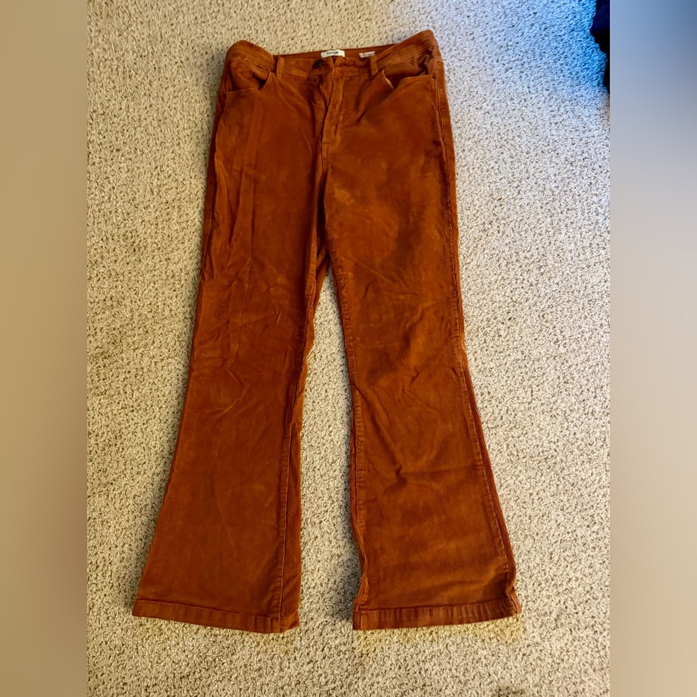 Sz 12 Kensie Burnt Orange Corduroy Flare Pants